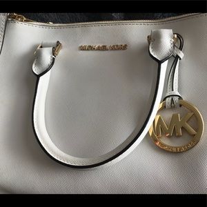 Michael Kors, matte finish, leather. Optic white.